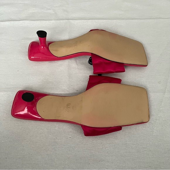 SATIN MULES WITH PADDED DETAIL - Picture 10 of 14